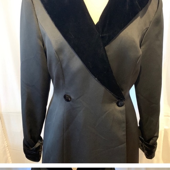 Patra Black Velvet Coat Swing Pin Up Vintage - Picture 1 of 6